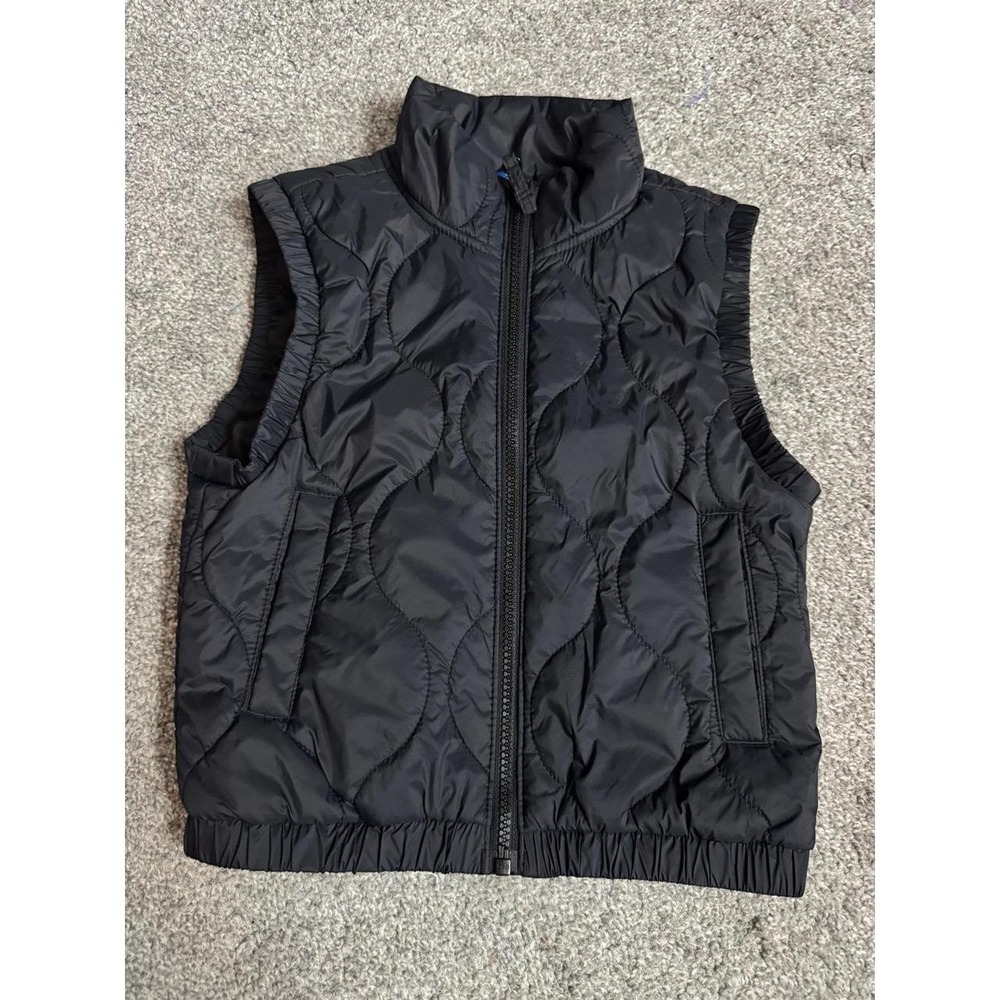 Old Navy Girls Black Quilted Puffer Vest Zip Up Size S 6-7
